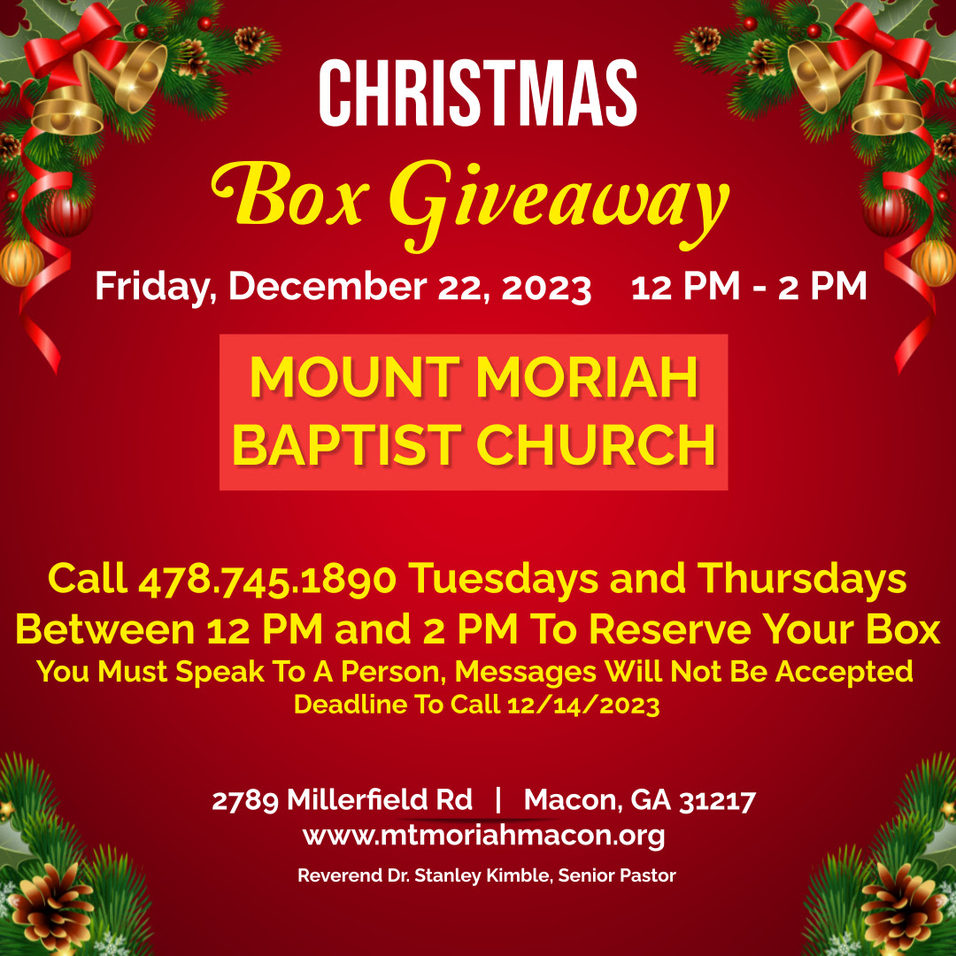 Mt. Moriah Baptist Christmas Box Giveaway! post thumbnail