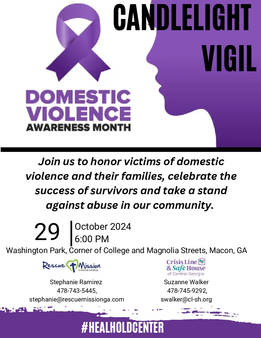 Crisis Line & Safe House to Host Candlelight Vigils in Recognition of Domestic Violence Awareness Month post thumbnail